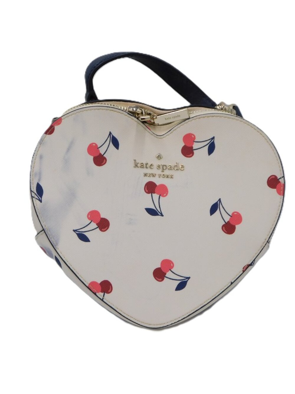 kate spade New York Love Shack Cherry Heart Crossbody in Cream | Stained | Fair - Picture 2 of 14